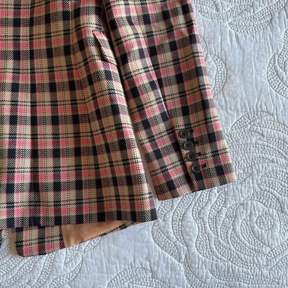 Michael Kors Collection - Plaid Wool Blazer - Rosewood - Picture 14 of 16